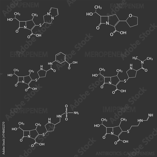 antibiotics carbapenems molecular skeletal chemical formula