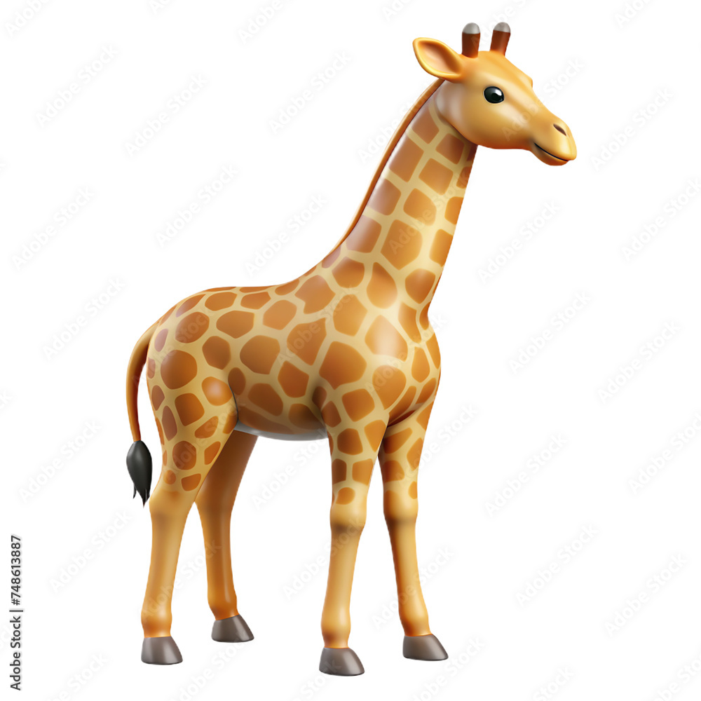 Cartoon giraffe animal isolated on transparent background. 3d illustration. Cartoon giraffe animal isolated on transparent background. 3d illustration.