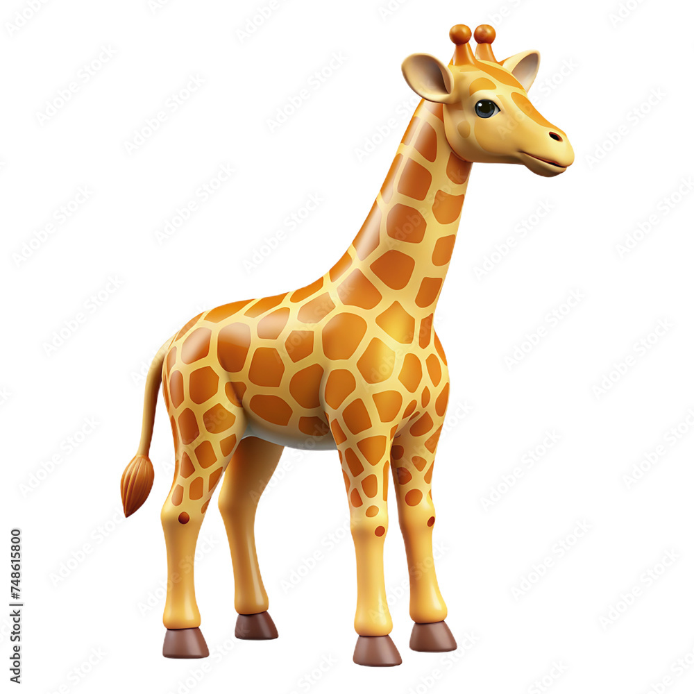 Cartoon giraffe animal isolated on transparent background. 3d illustration. Cartoon giraffe animal isolated on transparent background. 3d illustration.