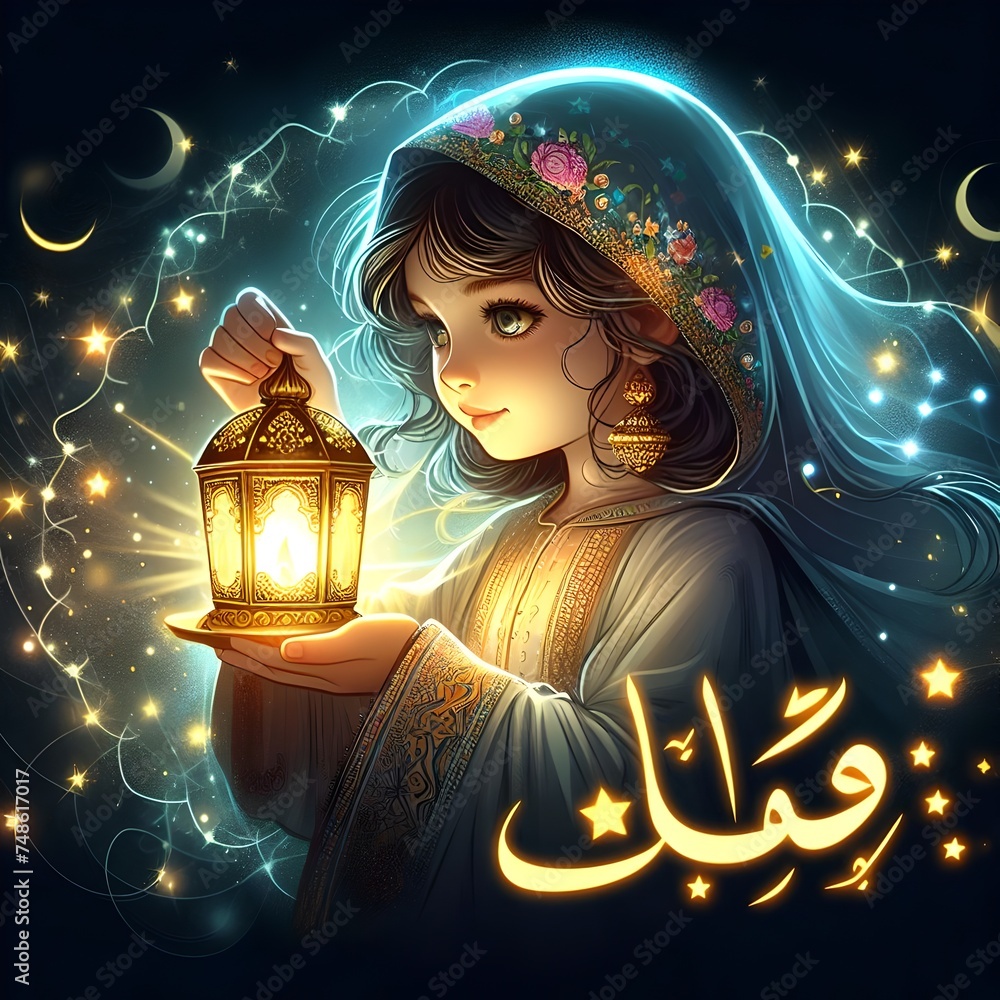 Fototapeta premium Eid Mubarak greeting card 