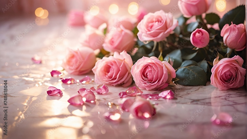 pink roses whispers of a sparkling tale of fresh soft renewal filled by ambient soft sunlight. Wedding concept. pink roses whispers of a sparkling tale of fresh soft renewal filled by ambient soft sunlight. Wedding concept.