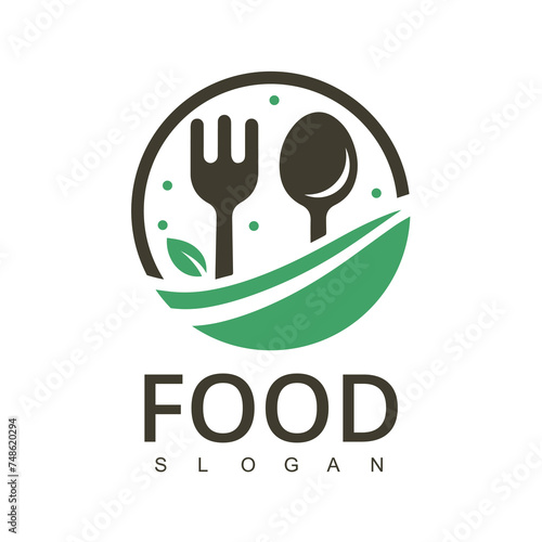 Food logo. Icon and label for design menu restaurant or cafe