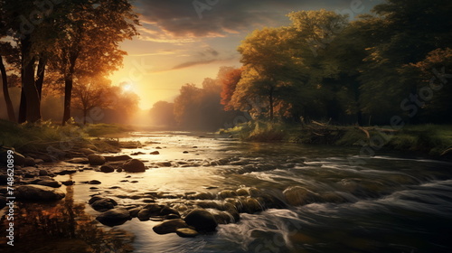 beautiful river landscape wallpaper and background photo