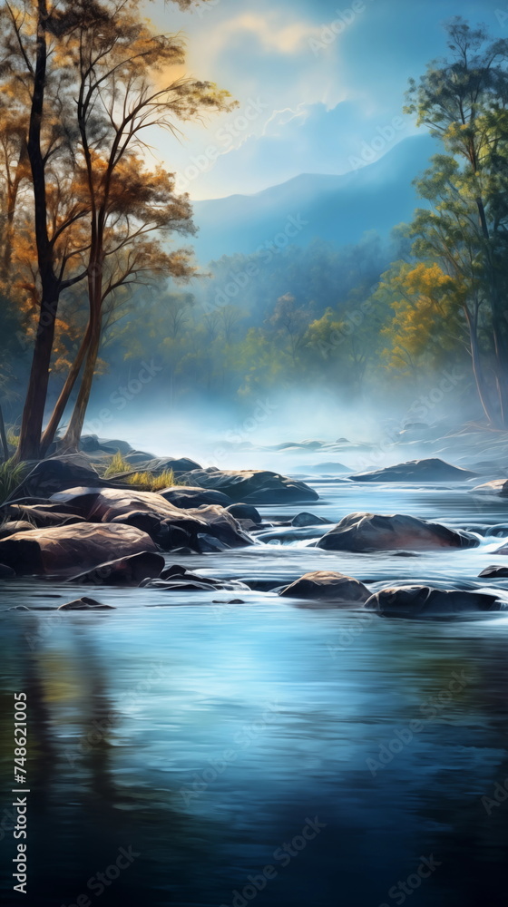 beautiful river landscape wallpaper and background