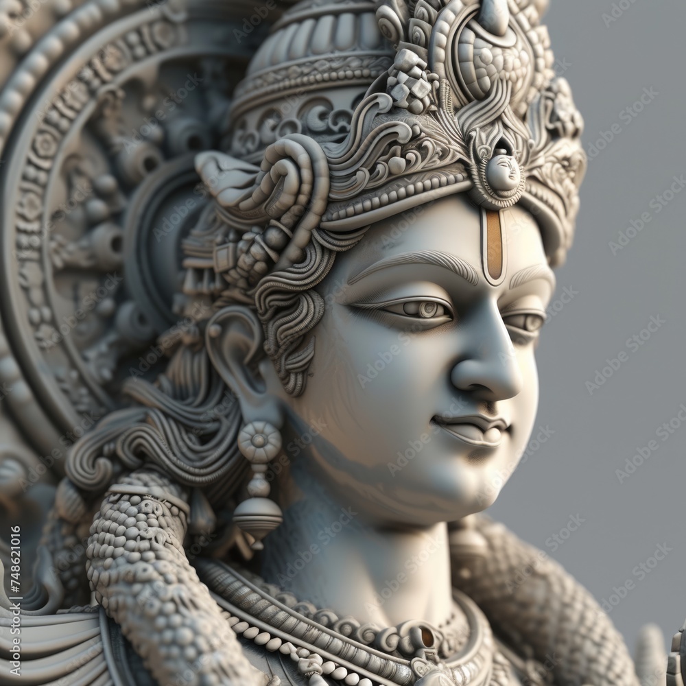 Luxurious Indian Statue. Fictional Character Created By Generated By Generated AI.