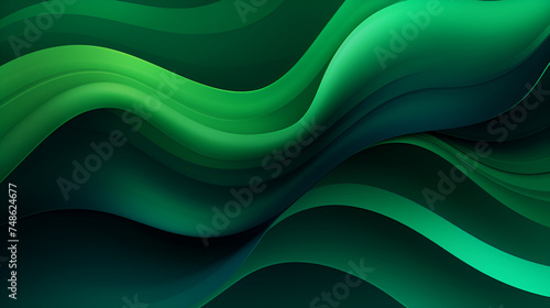 Abstract green waves background, Dynamic vector background of transparent shapes. Elegant presentation template in green colors, Wallpaper background , the above dynamic green