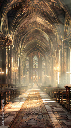 Interior of a generic magnificent cathedral