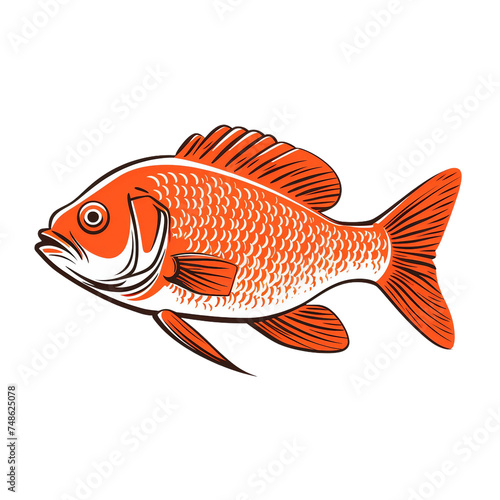 Orange Fish Clipart on a transparent background