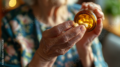 sick women holding pills