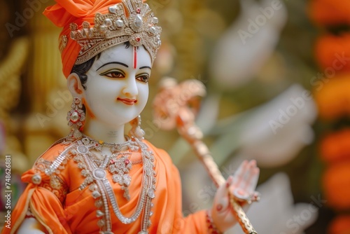 Beautiful Hindu God Statue. Fictional Character Created By Generated By Generated AI.