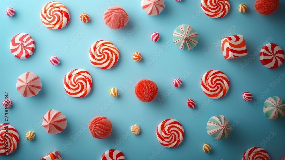 Candy pattern background with copy space.