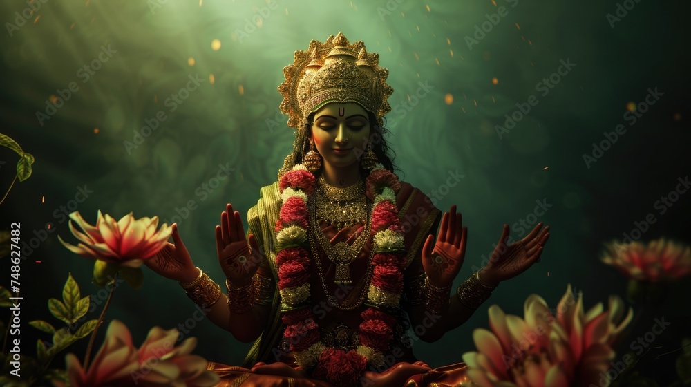 The Ultimate Symbol of Spirituality - A Goddess Meditating. Fictional Character Created By Generated By Generated AI.