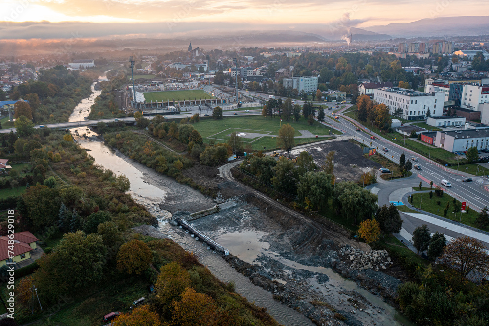 Nowy Sącz, rzeka Kamienica, basen Cygański 2023