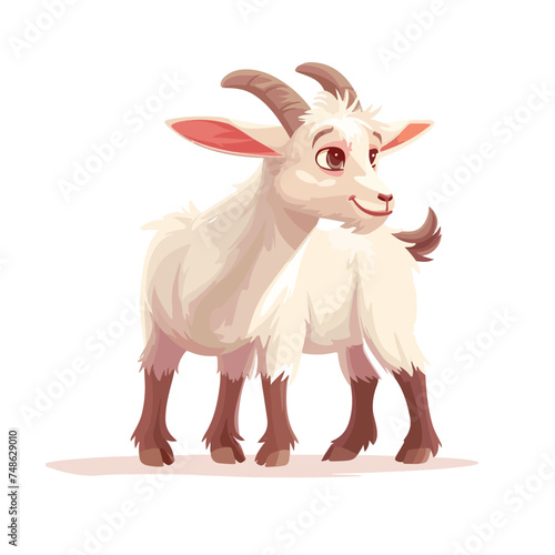 Little goat isolated on white. Domestic livestock.  © zoni