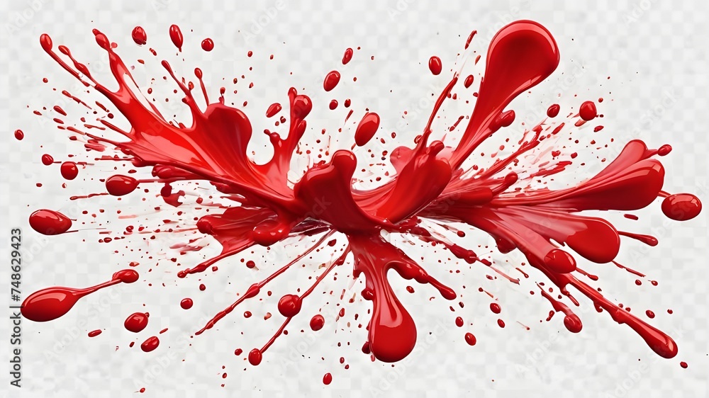 red splash paint stain on transparent background. red splash paint stain on transparent background.