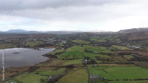 Aerial view of Ardara in County Donegal - Ireland photo