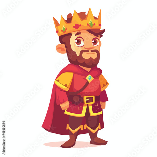 Medieval character cartoon theme elements isolated 