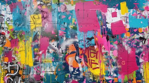 Graffiti Wall Abstract Background  A Vibrant and Dynamic Generative AI Art Piece - Perfect for Artistic Pop Art Backdrops