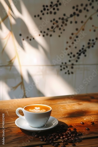 a cup of coffee aesthetics photograhy for poster, flyer, advertising background