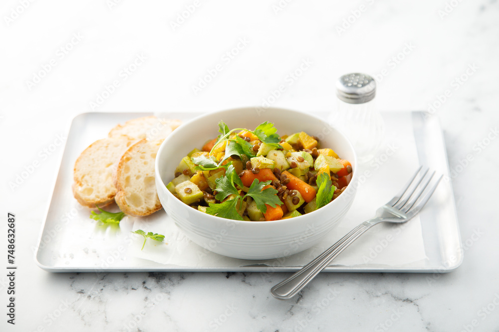 Healthy vegetable ragout with lentils Healthy vegetable ragout with lentils