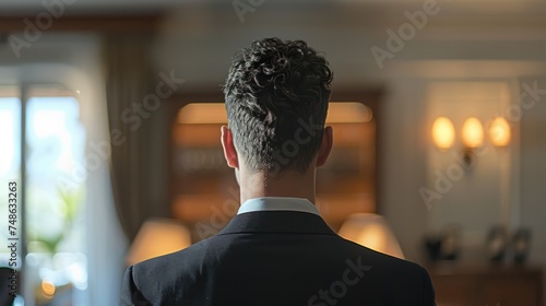 Back view of a businessman. 