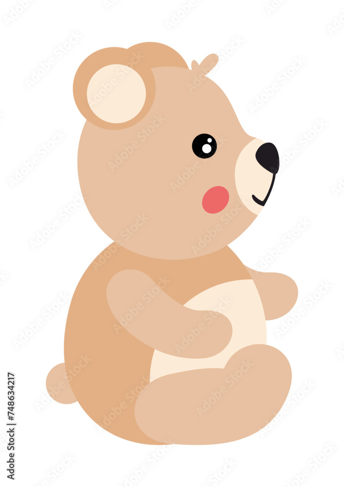 Adorable teddy bear sitting isolated on white Adorable teddy bear sitting isolated on white