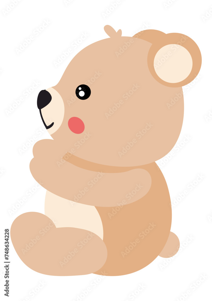Cute teddy bear sitting isolated on white Cute teddy bear sitting isolated on white