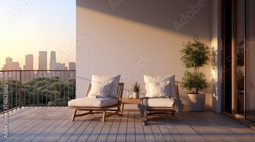 luxury home details,Contemporary Balcony. Modern Interior Design  photo
