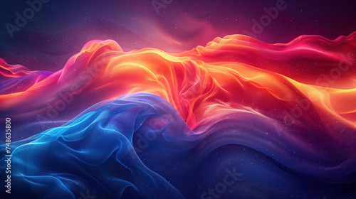 Abstract Colorful Shining Waves Background