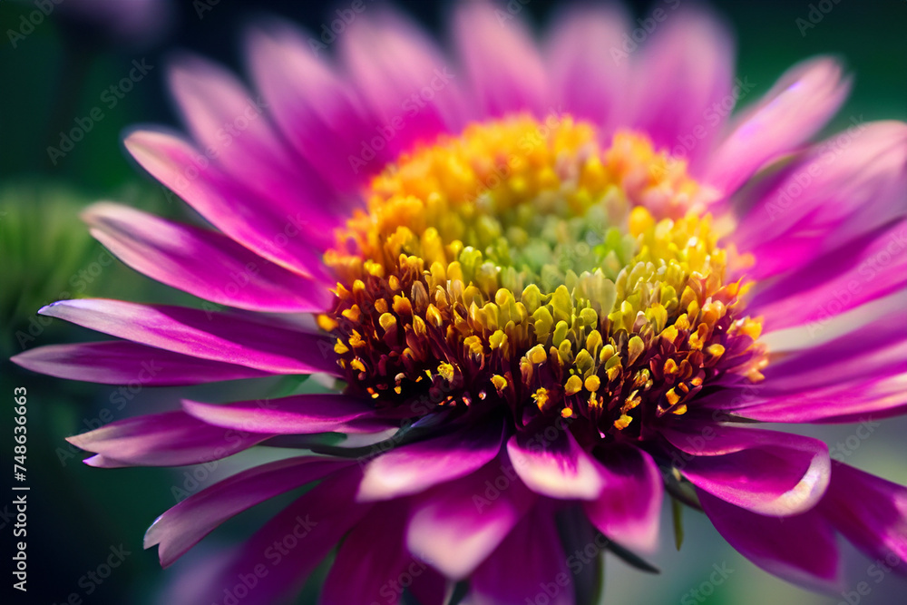 Pollen Perfection: Macro Close-Up of Purple Flower Revealing Yellow Pollen Pollen Perfection: Macro Close-Up of Purple Flower Revealing Yellow Pollen