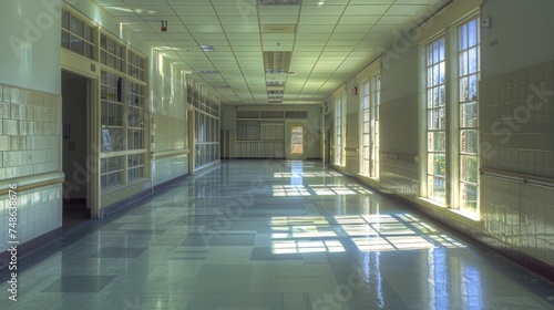 hospital corridor,hospital linear accelerator photo