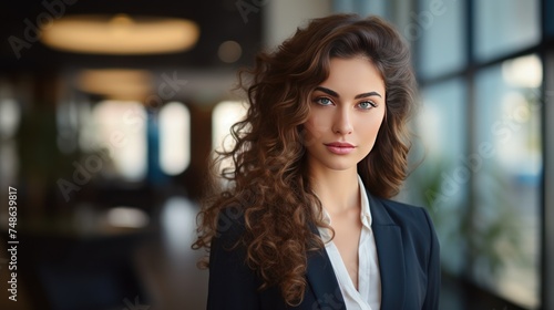 Modern business woman in the office  photo