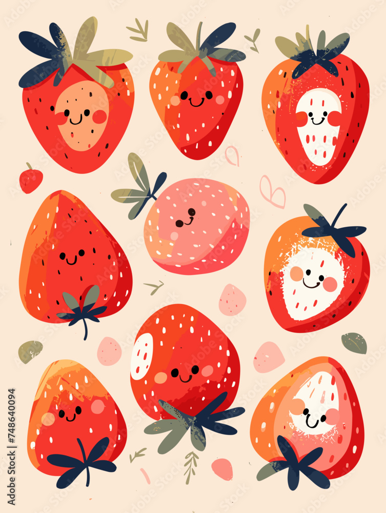 pattern with strawberries pattern with strawberries