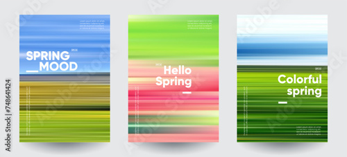 Spring backgrounds set. Creative gradients in spring colors. 