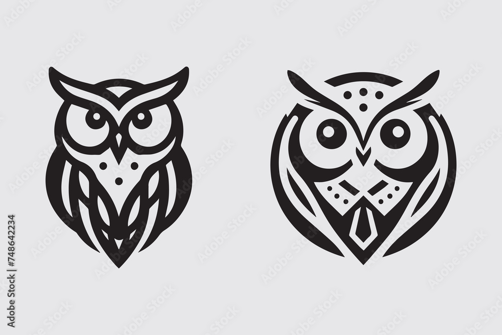 Fototapeta premium editable owl face simple logo