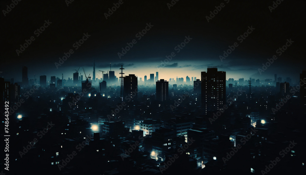 atmospheric city in blackout