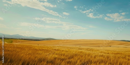 A field of golden wheat against a beautiful light sky. Harvest concept © vik.stock