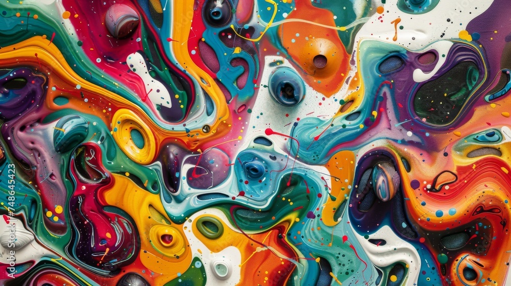 Abstract oil painting, fantasy pattern, multicolored. painting in the interior, a modern poster. Abstract oil painting, fantasy pattern, multicolored. painting in the interior, a modern poster.