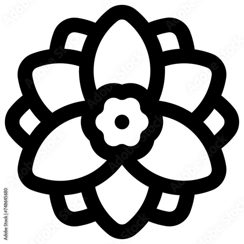 Delphinium. Editable stroke vector icon.