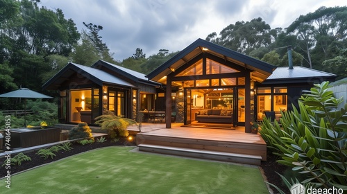 A sustainable craftsman home in Auckland, with a rainwater harvesting system and a native bush-inspired backyard