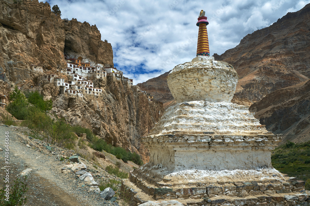 Old stupa in the Phuktal buddhist monastery in Zanskar