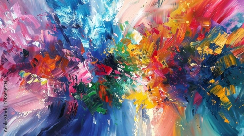 Abstract oil painting  multicolored. painting in the interior  a modern poster.