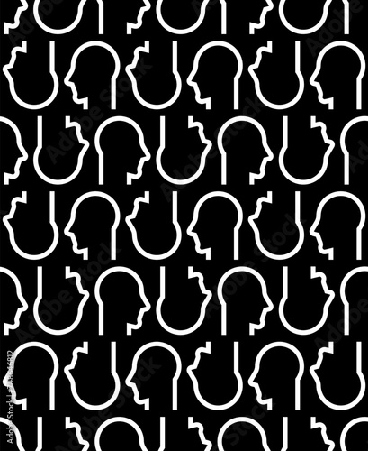 Head people Pattern. Face Persons Background