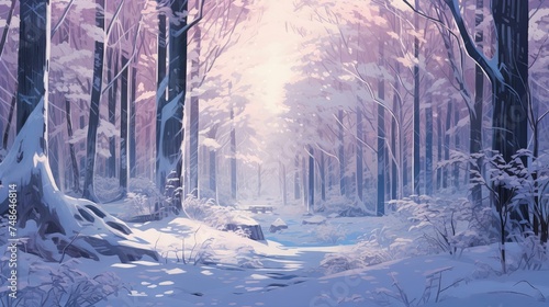 Winter wonderland: a fantasy scene of an magical forest © Ameer