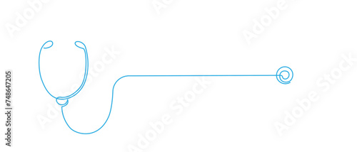 line art illustration of continue stethoscope vector, world health day.