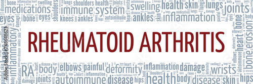 Rheumatoid Arthritis word cloud conceptual design isolated on white background.