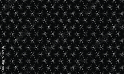 3D realistic black with ornaments gradient pattern. Modern cube texture. seamless pattern Background. Repeating tiles. Triangular volumetric elements of different random size. 3D illustration. EPS 10