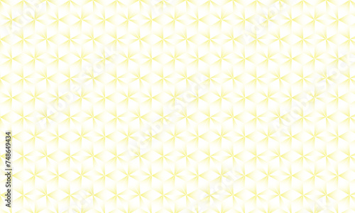 3D realistic yellow and white gradient pattern. Modern cube texture. seamless pattern Background. Repeating tiles. Triangular volumetric elements of different random size. 3D illustration. EPS 10