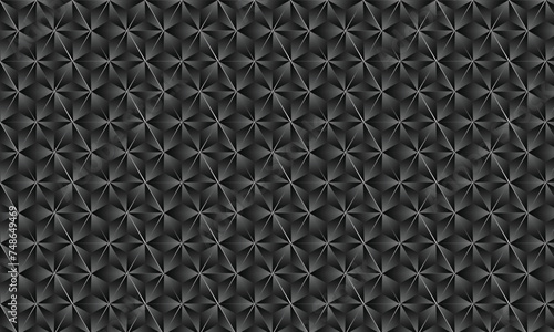 3D realistic whitish corner and black gradient pattern. Modern cube texture. seamless pattern Background. Repeating tiles. Triangular volumetric elements of different random size. 3D illustration.