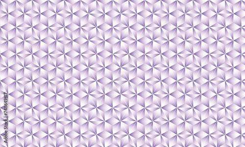 3D realistic light purple and white gradient pattern. Modern cube texture. seamless pattern Background. Repeating tiles. Triangular volumetric elements of different random size. 3D illustration.EPS 10